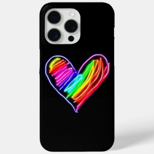 Neon Rainbow Heart T-Shirt Love Pride LGBQT Rally iPhone 15 Pro Max Case