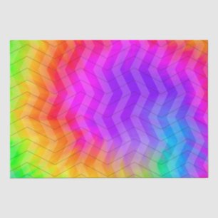 Neon Rainbow Herringbone Gift Bag Tissue Paper