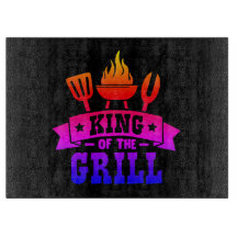 Neon Rainbow King Of The Grill
