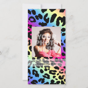 Neon Rainbow Leopard Pattern Print
