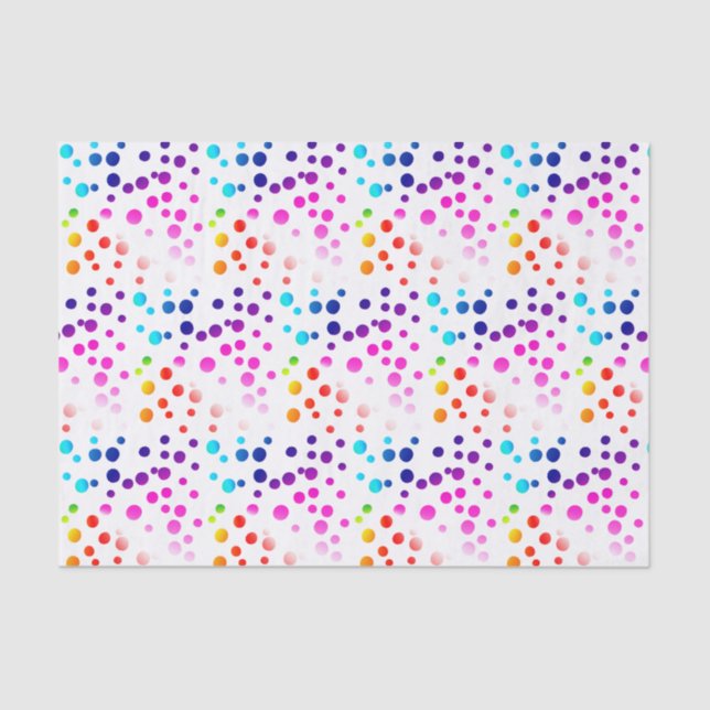 Neon Rainbow Polka Dots   Tissue Paper (Front)