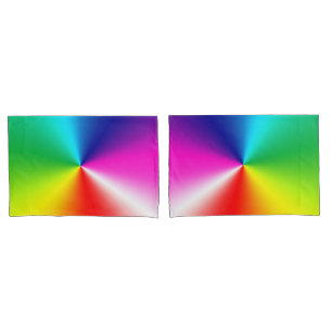 Neon Rainbow Prism Pattern Pillowcase