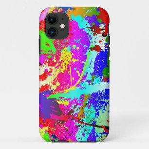 Neon Rainbow Splatter iPhone 11 Case