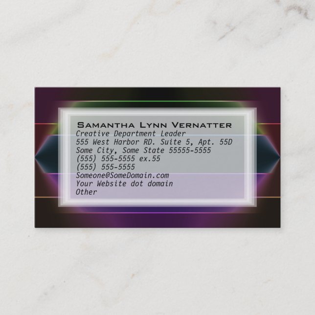 Neon Rainbow Stripes Business Card (Front)