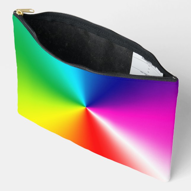 Neon Rainbow Vortex Accessory Pouch (Open)