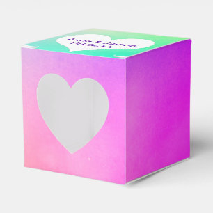 Neon Rainbow With Heart Favour Box