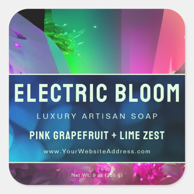 Neon Rave-Inspired Crystal Blue Product Label   (Front)