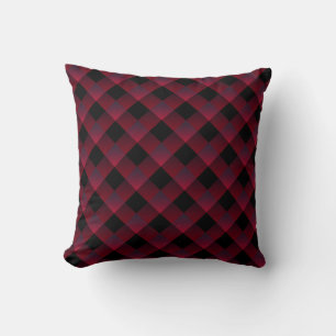 Neon Red Black Throw Pillow Modern Design
