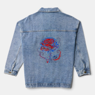 Neon Red Blue Rose Glow Jacket