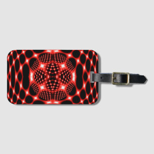 Neon red glob fractal luggage tag