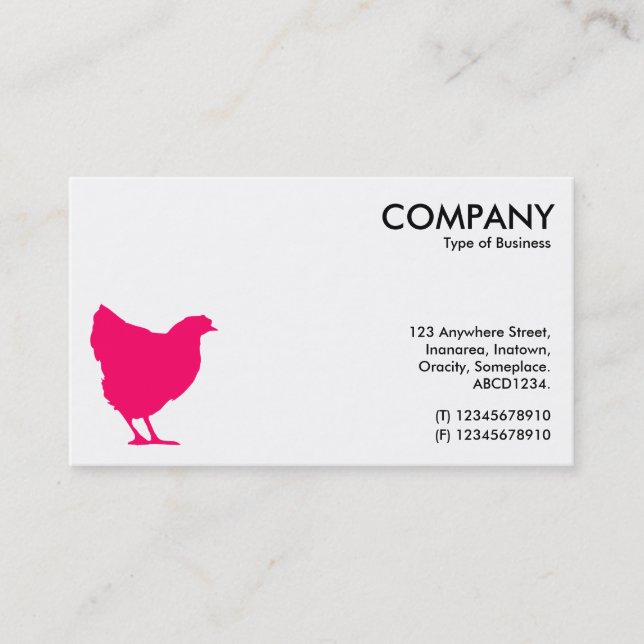 Neon Red Hen Symbol - White Business Card (Front)