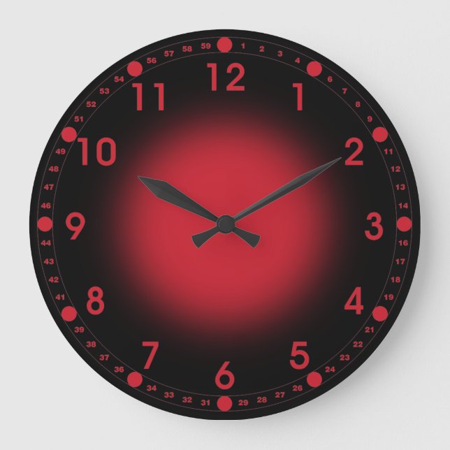Neon Red Large Clock (Front)