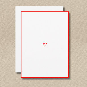 Neon Red Minimal Border Little Heart No Text Card