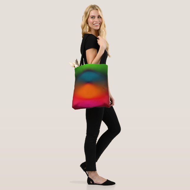 Neon Red, Pink, Orange, Green All-Over-Print Tote Bag (On Model)