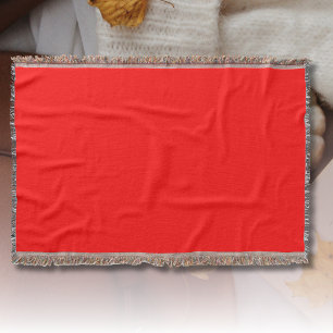 Neon Red Solid Colour Classic Throw Blanket