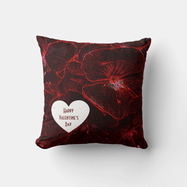 Neon Red Violas Cushion (Front)