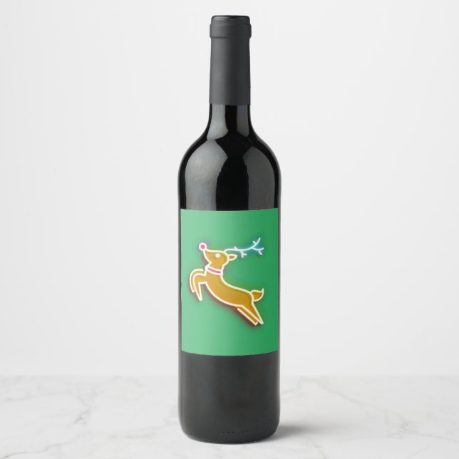Neon Reindeer  Wine Label (Front)