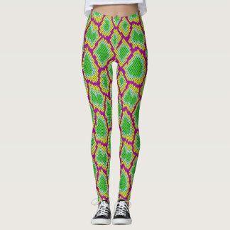Neon Reptile Print Leggings
