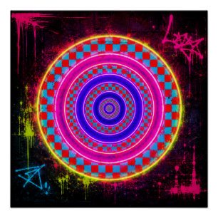 Neon Retro Art Poster