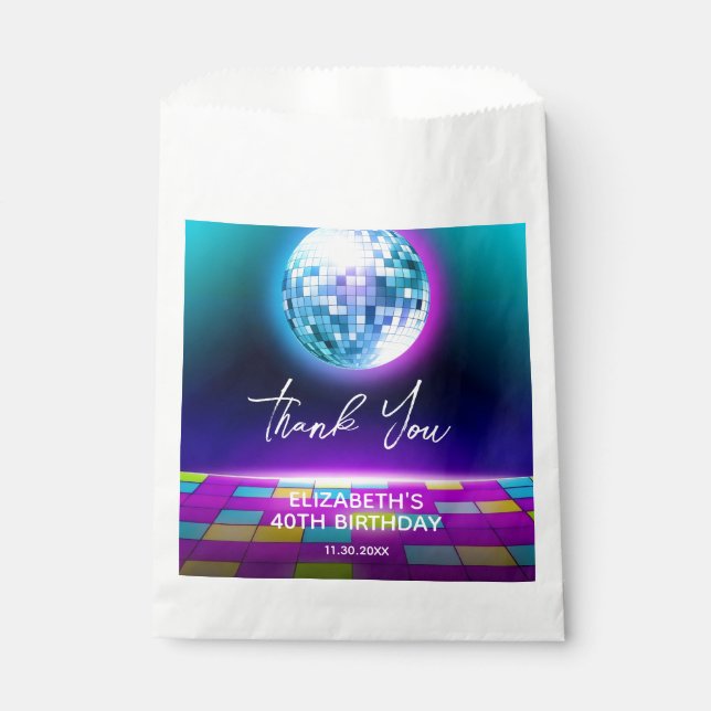 Neon Retro Disco Party Dance Night Birthday Favour Bags (Front)