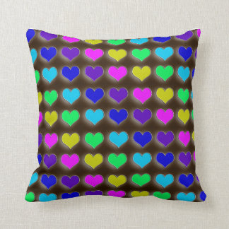 Neon Retro Hearts Cushion