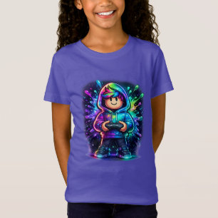 Neon RGB Gamer Boy Shirt – Cute Chibi