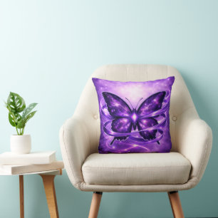 Neon Ribbon Butterfly Cushion