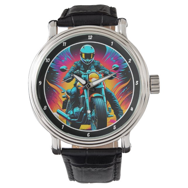 Neon Ride, Biker Watch Face (Front)