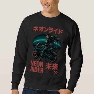 Neon Rider – Japanese Cyber Aesthetic Sweatshirt