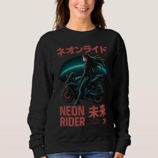 Neon Rider – Japanese Cyber Aesthetic Sweatshirt