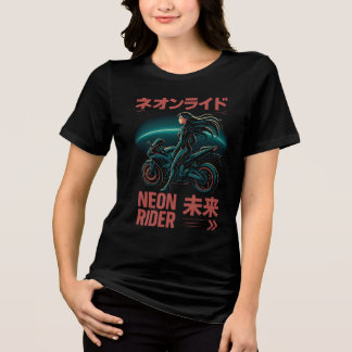 Neon Rider – Japanese Cyber Aesthetic Tri-Blend Shirt