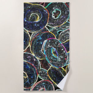 Neon Rings Beach Towel