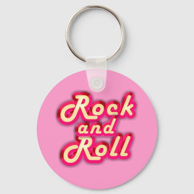 Neon Rock and Roll Key Ring (Front)