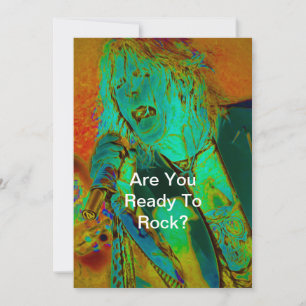 Neon Rock Singer Invitation