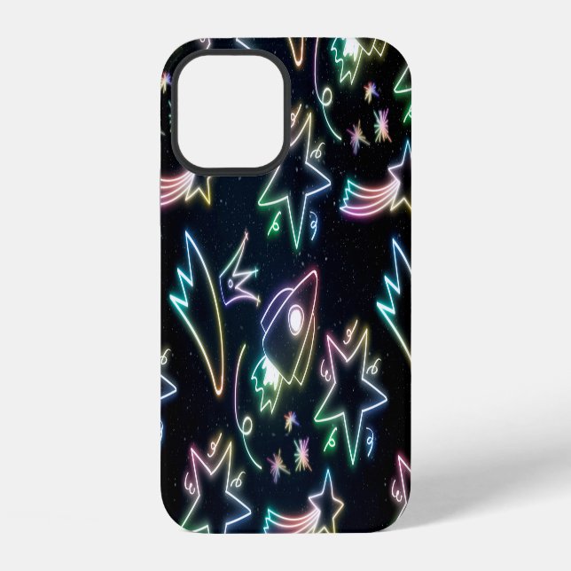 neon rocket star     iPhone case (Back)