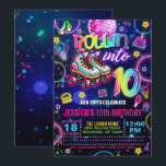 Neon Roller Skate 10th Birthday Invitation<br><div class="desc">Perfect Invitation to Celebrate that special Birthday!</div>