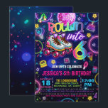 Neon Roller Skate 6th Birthday Invitation<br><div class="desc">Perfect Invitation to Celebrate that special Birthday!</div>