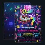 Neon Roller Skate 7th Birthday Invitation<br><div class="desc">Perfect Invitation to Celebrate that special Birthday!</div>