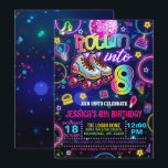 Neon Roller Skate 8th Birthday Invitation<br><div class="desc">Perfect Invitation to Celebrate that special Birthday!</div>