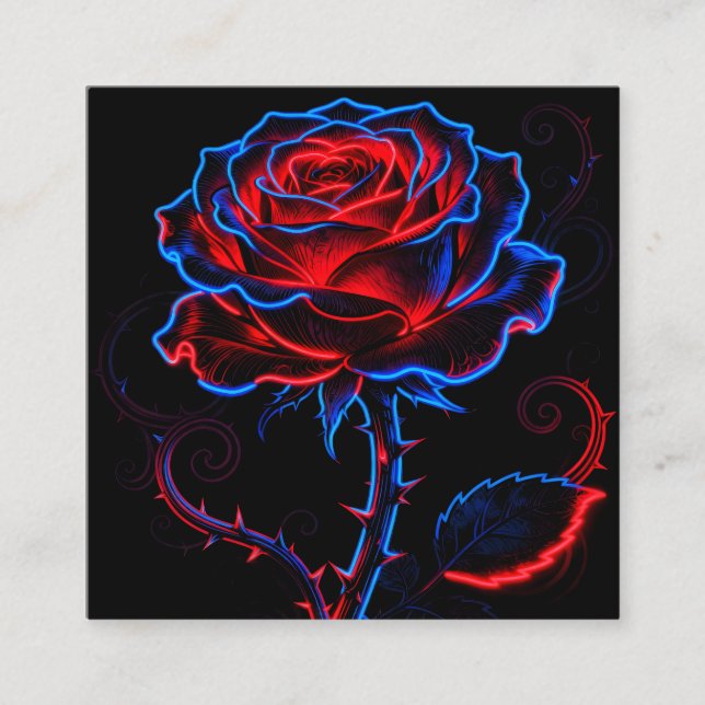 Neon Rose Business Card (Front)