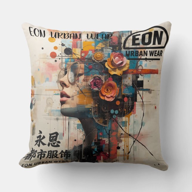 Neon Rose Cushion (Front)