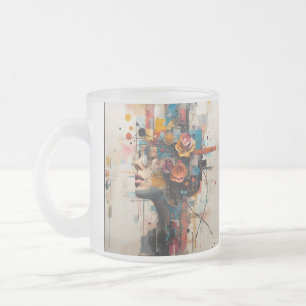 NEON ROSE FROSTED GLASS COFFEE MUG