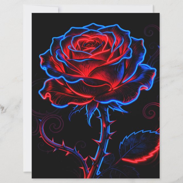 Neon Rose Paper Sheet (Front)