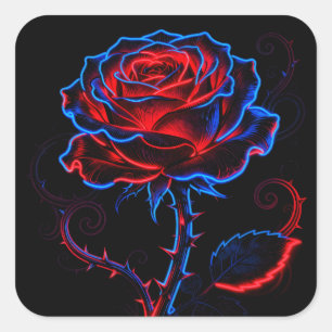 Neon Rose Sticker