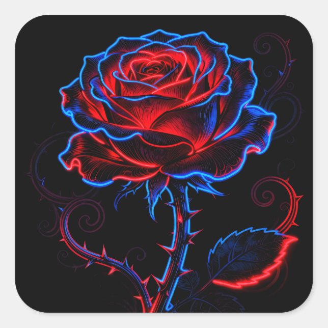 Neon Rose Sticker (Front)