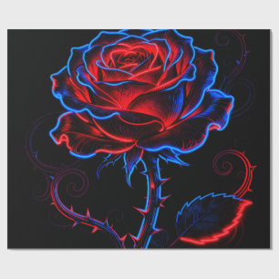 Neon Rose Wrapping Paper