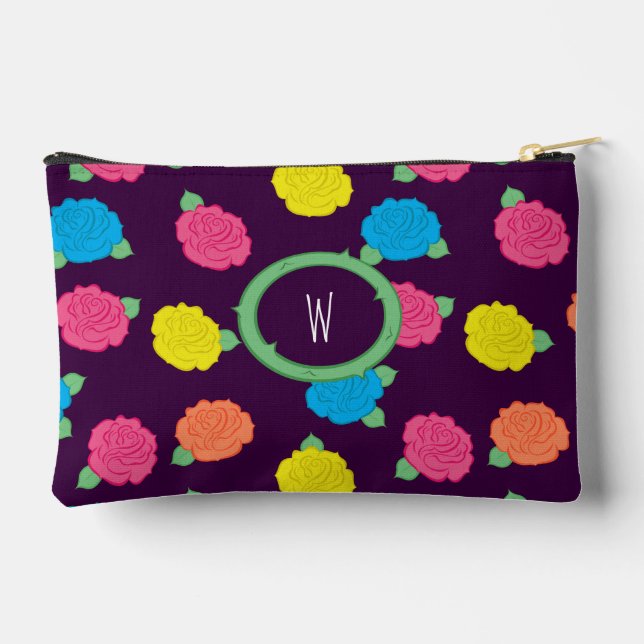 Neon Roses Accessory Pouch (Back)