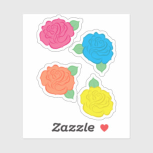 Neon Roses Contour Stickers