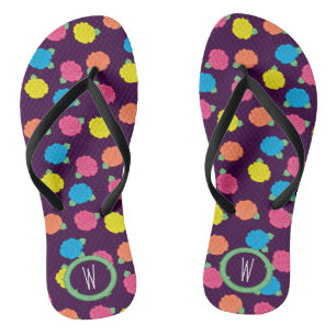 Neon Roses Flip Flops