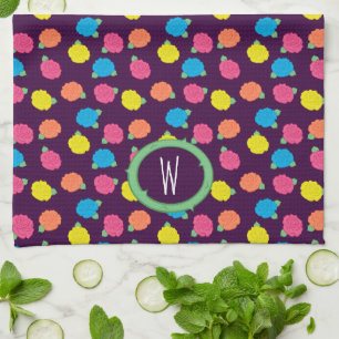 Neon Roses Kitchen Towel